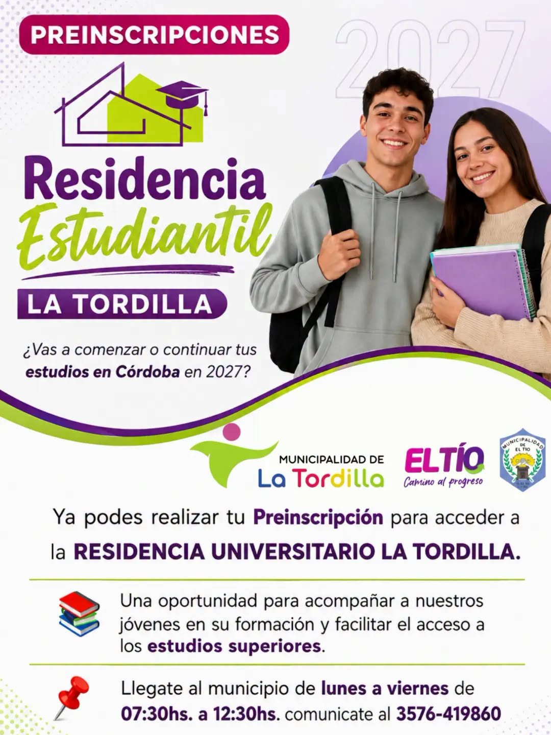 Inscripciones 2027 para vecinos de La Tordilla